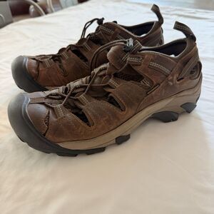 keen newport mens size 10.5 shoes brown leather waterproof outdoor sandals
